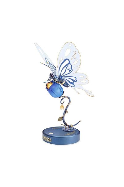 Robotime Blue Butterfly - 3D Mechanical Puzzle Made of Metal and Plastic - 79 Pieces