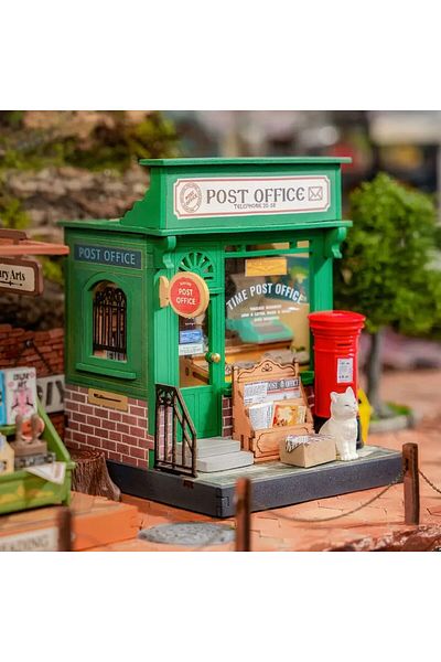Robotime Vintage Post Office - DIY 3D Miniature House - 54 Pieces
