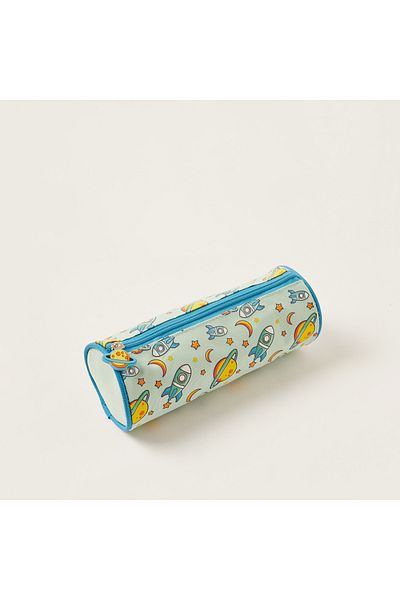 Juniors Space Print Pencil Pouch With Zip Closure