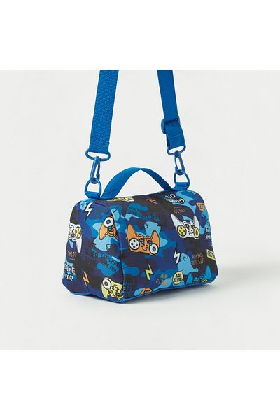 Juniors Printed Lunch Bag With Detachable Strap And Zip Closure
