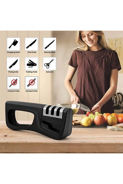 Saharaz Knife Sharpener,with 4 Stages,Non Slip Durable,Best Gift for Household and Chef’s Choice