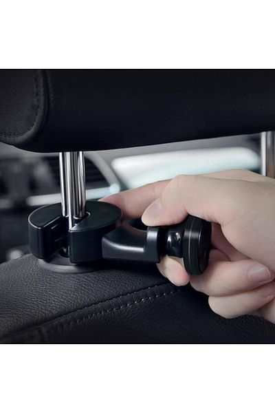 MaffStuff Car phone holder, magnetic, with headrest clip, black