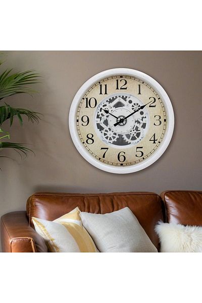 Danube Home Sansa Rubber Wood Wall Clock Brown 50x50x5.5