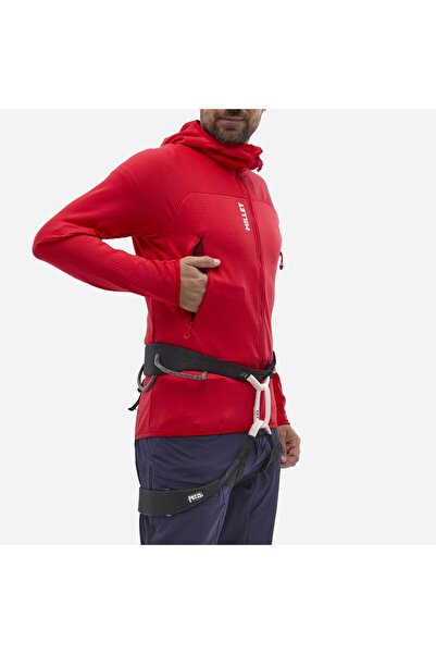 Millet Fusion Grid H Men's Hooded Fleece Jacket Full Zip Miv9024 0335 Red-Xl