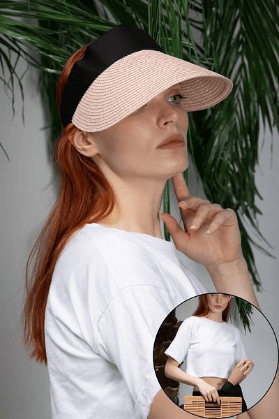 Gubo Foldable Velcro Straw Visor Summer Beach - Tennis Hat