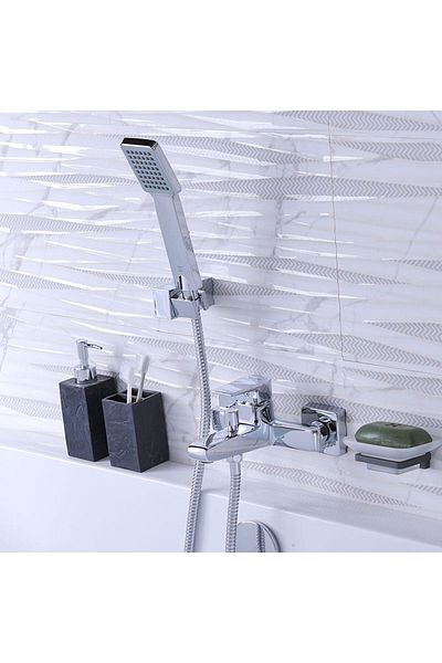 Danube Home Milano Mac Bath Shower Mixer Tap with Hand Shower