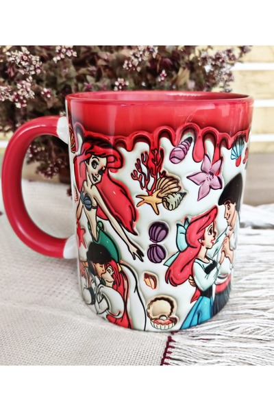Mugs and love Deniz kızı baskı porselen kupa