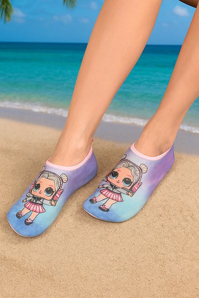 minibonito Girl Boy Printed Non-Slip Sole Pool Sea Shoes