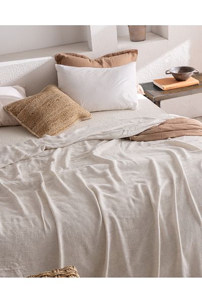Madame Coco Blesse Double Cotton Bedspread - Gray