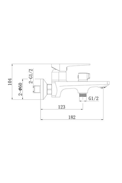 Danube Home Milano Enzo Bath Shower Mixer Tap With Hand Shower-L 20xW 14xH 26cm-Grey