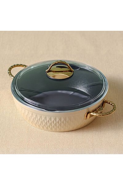 Danube Home Lines 7-Piece Kristal Cookware Set Titanium Teflon Cream
