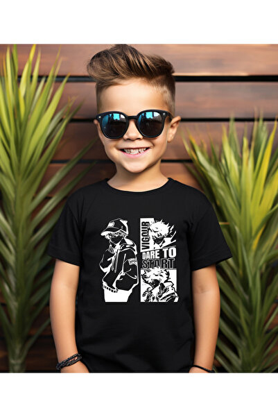 ASELİNDA Αγόρι Dare To Start εμπριμέ ασπρόμαυρο μπλουζάκι