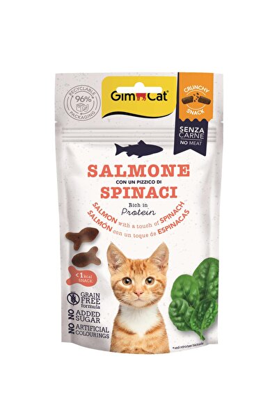 Gimcat Crunchy Snacks Somonlu ve Ispanaklı Tahılsız Kedi Ödül Maması 1 Adet 5...