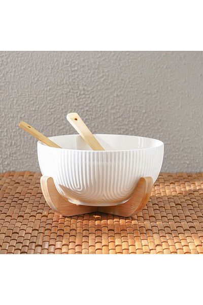 Danube Home Princess 4-Pc Serving Bowl Set-White-24.5x24.5x13.5 cm