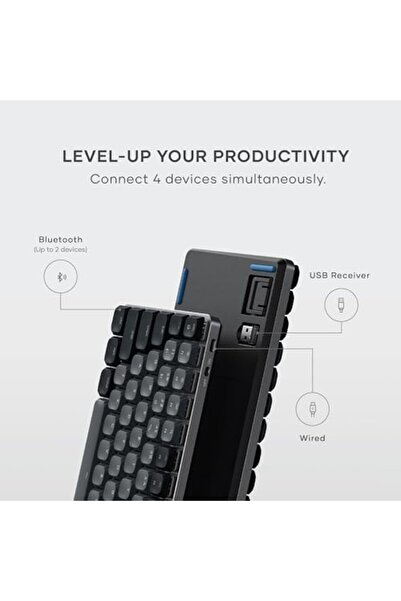 Satechi لوحة مفاتيح ميكانيكية SM1 75% لأجهزة ماك وويندوز، لوحة مفاتيح بلوتوث بإضاءة خلفية LED، 84 مفتاحًا