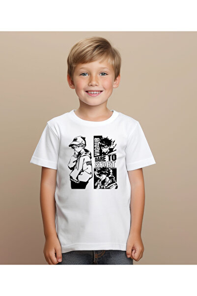 ASELİNDA Αγόρι Dare To Start εμπριμέ ασπρόμαυρο μπλουζάκι