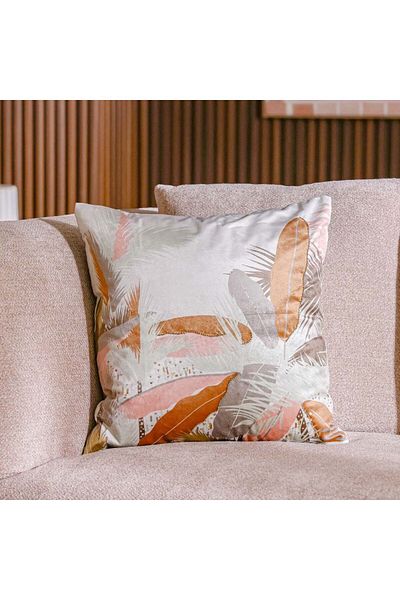 Danube Home Gleam Floral Velvet Cushion Cover-Multicolor-45x45 cm