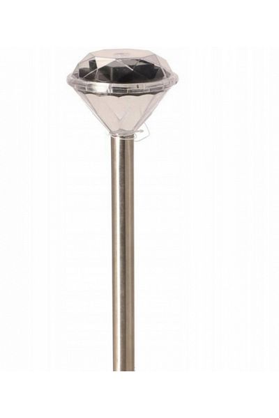 jumi Lampă solară Diamond din oțel inoxidabil, 1 LED alb, 34,5 x 8 x 8 cm