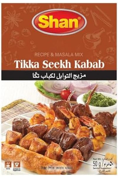 Shan Tikka Seekh Kabab Recipe & Masala Mix 50g