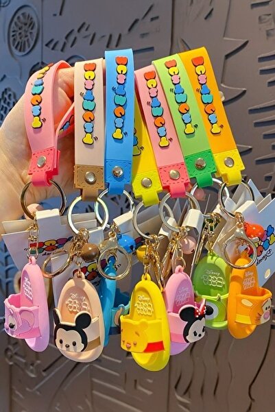 Miniso Disney Lisanslı Tsum Tsum Serisi Mini Terlik Figürlü Anahtarlık