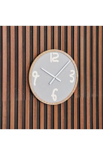 Danube Home Cambridge Minimalist Arabic Wall Clock 40X40X4Cm Brown