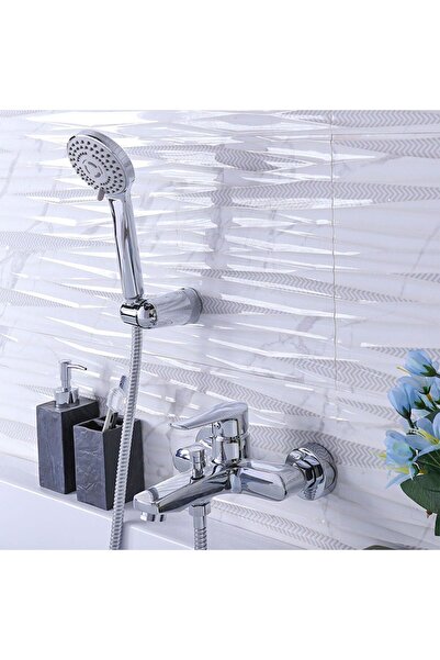 Danube Home خلاط حمام ميلانو تشارمينج مع طقم دش، فضي - 171 × 150 مم