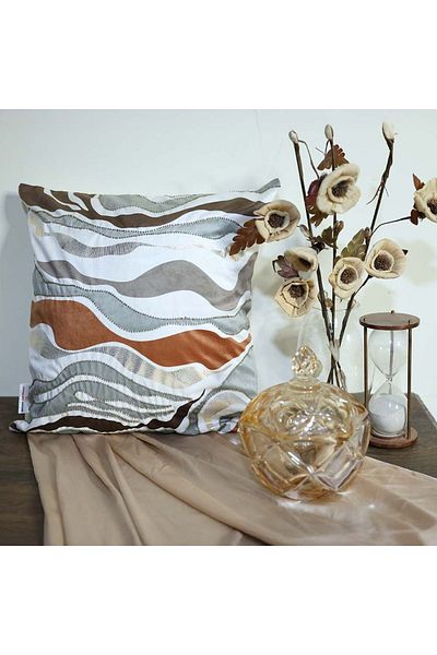 Danube Home Gleam Velvet Cushion Cover Taupe Grey 45X45Cm