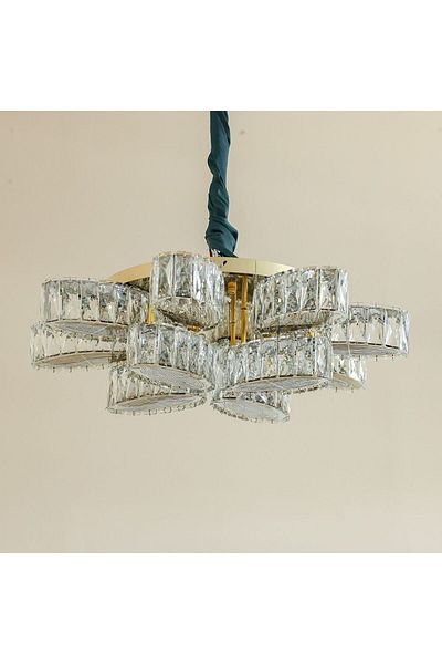 Danube Home Tashir Flushmounts Ss+Crystal 70Cm Led Gold|Indoor Lighting 230401416874