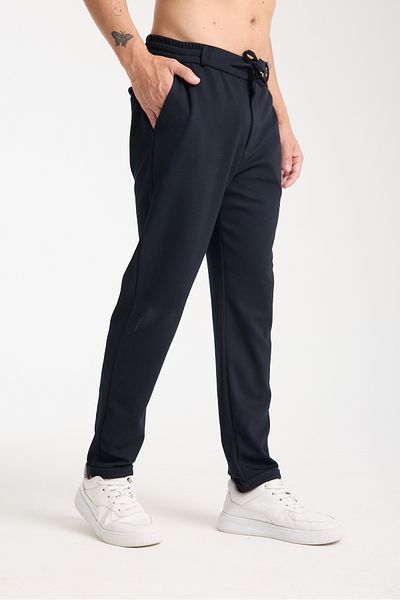 KAPHONE Men's Trousers Elastic Waist Lycra Folded Leg Jogger Style