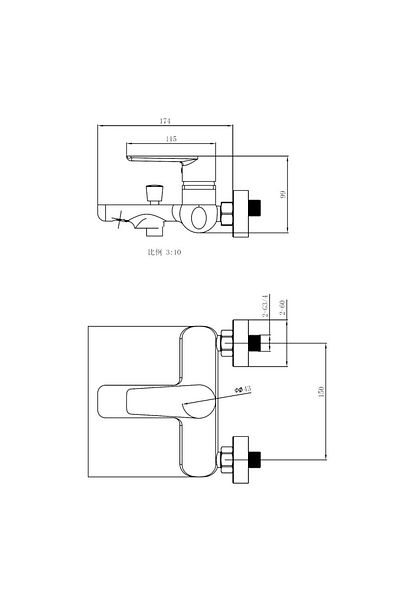 Danube Home Milano Calli Wall Mounted Bath Shower Mixer Set Matt Gold|Brass Shower Mixer-Gold