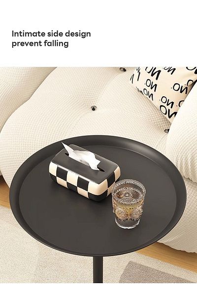 sharpdo Retro Style Sofa Side Table, Light Luxury Style Coffee Table for Serving Guests