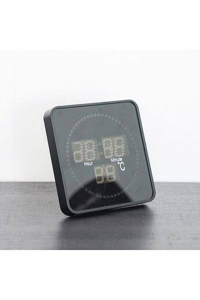 Danube Home Cambridge Led Movement Wall Clock 20.2X20.2X3.4Cm Black