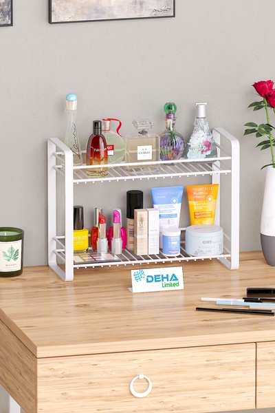 DEHALİMİTED Masa Tezgah Üstü Düzenleyici Metal Organizer Raf Banyo Mutfak Rafı Baharatlık Makyaj Standı