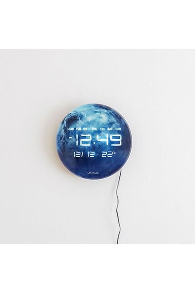 Danube Home Cambridge Moon Led Digital Wall Clock 32X32X3.2Cm Blue