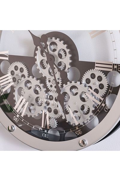 Danube Home Cambridge Gear Wall Clock Unique Industrial Design 51X8X51Cm Grey