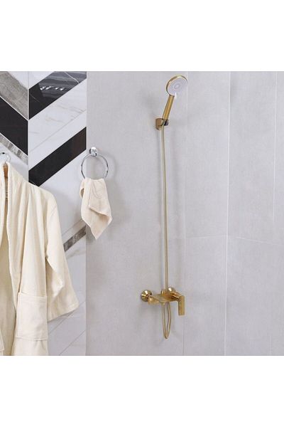 Danube Home Milano Melz Bath Shower Mixer Tap With Hand Shower-L 20xW 8xH 34cm-Gold