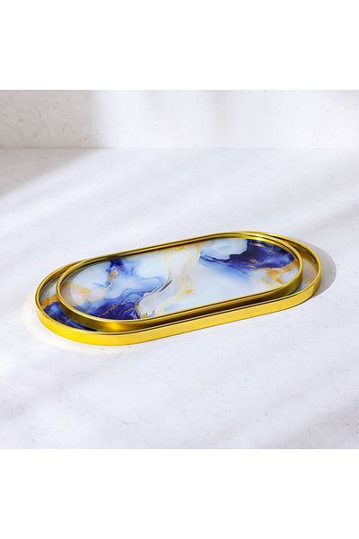 Danube Home Elizabeth 2-Piece Serving Tray-35X18X1.6CM,30X16X1.6CM