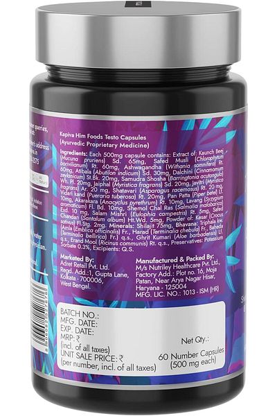KAPİVA Kapiva Testo Capsules 60 Caps