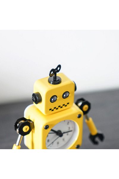 Danube Home Cambridge Robot Clock 11X4.9X11.2Cm Yellow