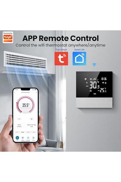 UanTii Smart Thermostat Tuya Wifi Thermostat for HVAC Central AC, Smart AC Controller, 2 Pipe, Smart