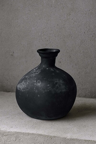 Barine Βάζο από γυαλί Κάιρο 18 εκ. Μαύρο 18x18x18 εκ.
