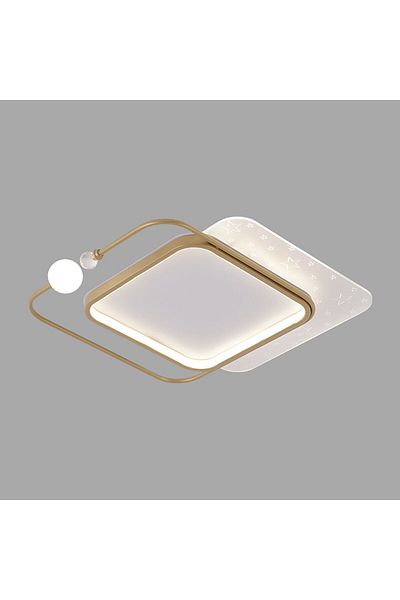 Danube Home Elza Flushmount Metal+Acrylic L50 Xw50 Xh10 Led Gold C2326|Contemporary Pendant Lamps