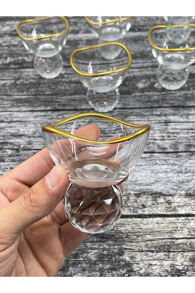 YzHome 6-Person Glass Diamond Footed Coffee Side Turkish Delight Sauce Bowl