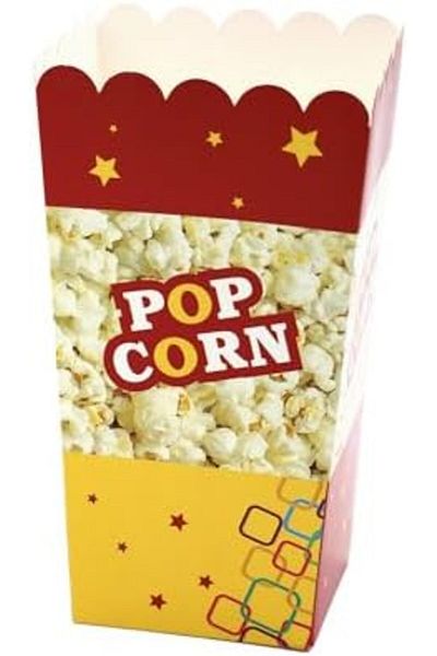 Ideal Pack Popcorn Boxes – 24 oz Square Disposable Paper Boxes | Classic Theater Style | Durable & Grease-Res