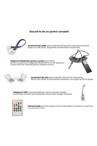 Seredo Seredo™ LED Strip 5m, 60LED/meter, RGB, Water Resistant, WiFi, Remote Control, Connectors, Music Adapter