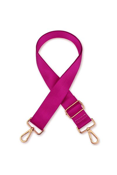 İLKYAZ Polyester Column Adjustable Fuchsia Bag Handle & Phone Strap 125 cm (Gold Accessory)