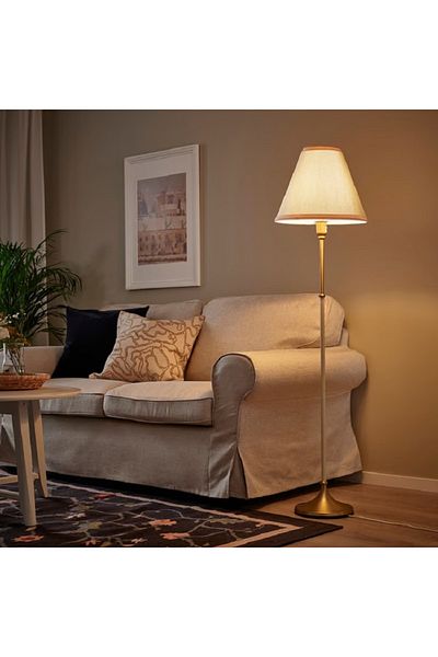 rexa Floor lamp, brass/beige