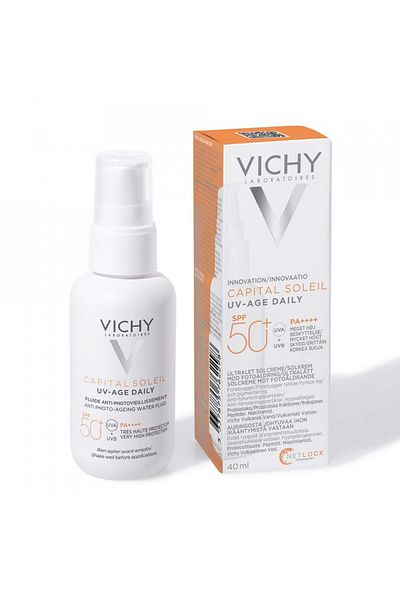 Vichy Vichy Capital Soleil Fluid de protecție solară anti-îmbătrânire SPF 50+, 40 ml, Fluid