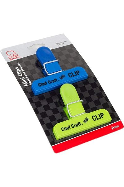 Chef Craft 2-Piece Strong and Durable Mini Bag Clip Set Blue and Green