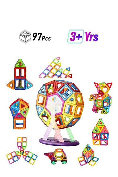 COOYA 97-Piece Construction Magnetic Blocks Building Toy 3+ Years Durale And Sturdy